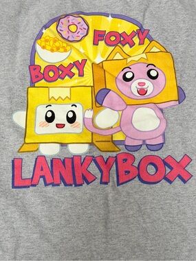 LankyBox Kids Tee Boxy Foxy Xlarge Youtube famous cartoon animation